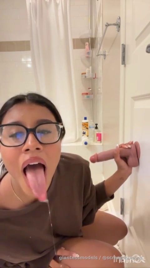 Beautiful Dildo Tongue Action + JOI Drooling Viewz