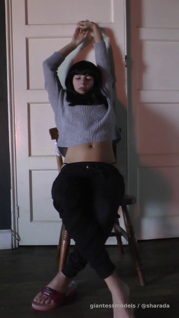 Sleepy Relaxation Time After Housecleaning Yawning and Dangling