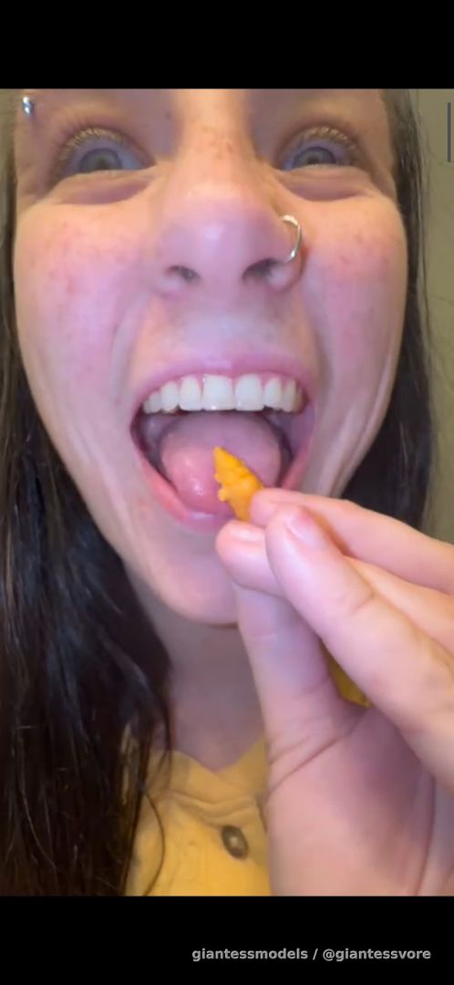 Cutie girl swallow whole a figurine toy
