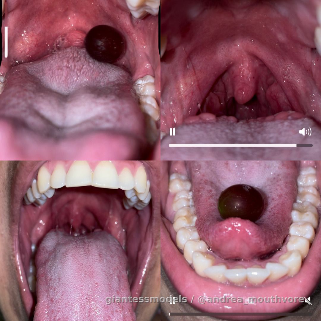 I'm swallowing grapes with my mouth open!