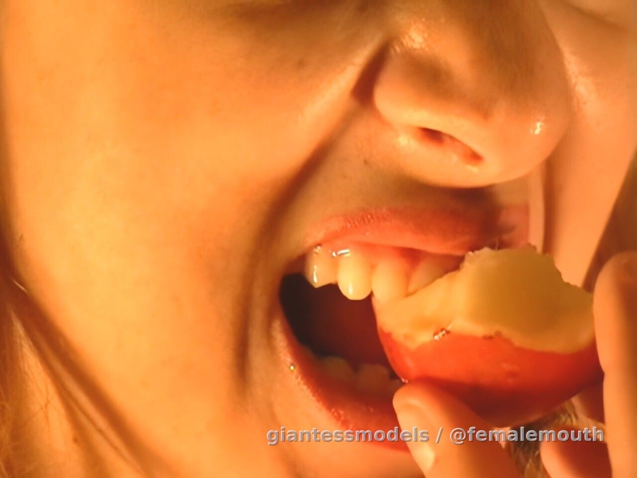 Raw potato crunched with shark - like sharp and young teeth!