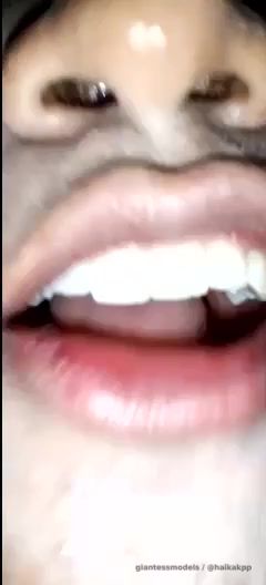 Play with uvula Glasses girl