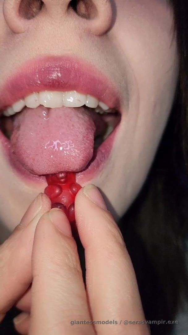 Watch my sexy vampire mouth toy around with my food 
I love to play with a meal before sending him down my warm, pink wet throat 
Who volunteers to feed me next ? 🩸