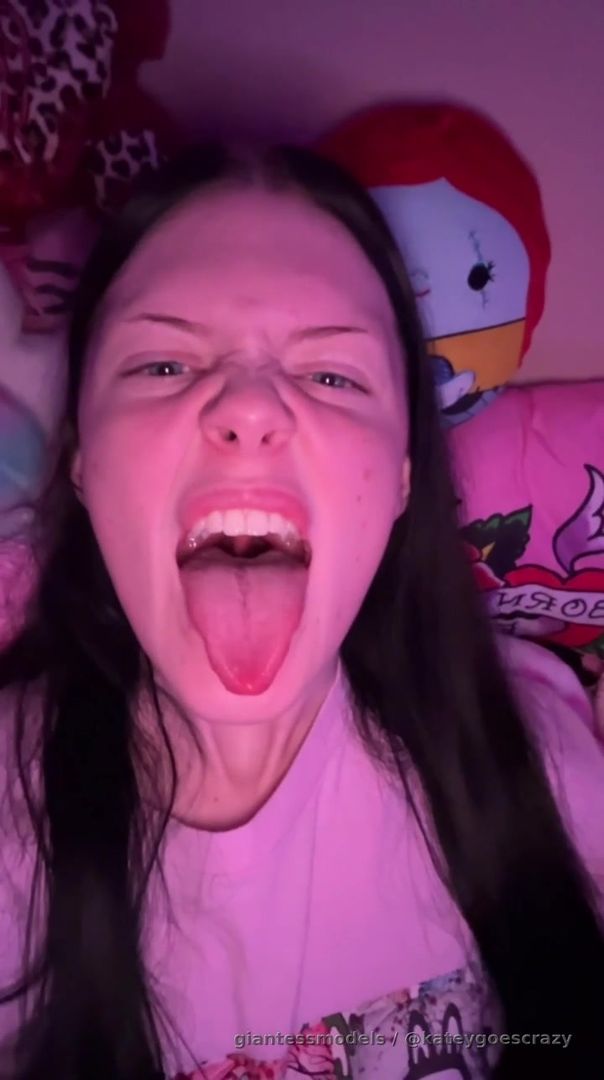 I alternate between a smiley face the first half of the video and showing my tongue while making some cute myuhh noises with my mouth and then I switch into a mean giantess face while showing my tongue and making grrr noises. 5 minutes of just tongue action!