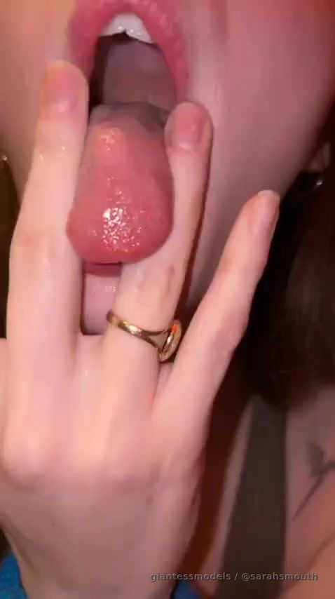 2.5 minutes of me showing my tongue and my throat with my spit drooling out of my face and then I talk about how I am better than your girlfriend at the end and that I want your cock inside me as I lick my fingers