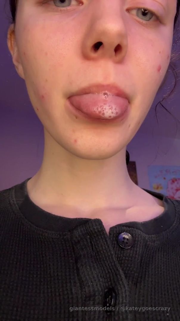 Tongue and spit saliva fixated video with heavy dialogues as I tell a tiny how I am gonna bully him with my tongue and the slippery spit that he has swim in 