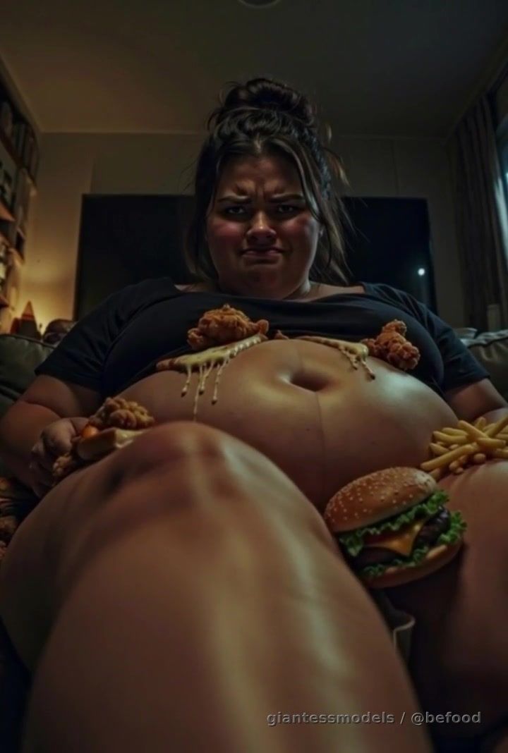Title--Ignored and eaten
(AFR)A big dissatisfied woman had enough with men and her dating life so she has decided that if men don't like her because of her big belly they might as well be inside of it. This is a pov video of you waking up in her hands while she is eating huge amounts of food. She completelly ignores you and your questions and with few words said by her she swallows you whole like a food you are.Then she relaxes on her sofa shaking her belly as you can be heard screaming and digesting in there.
Video duration 4.40 min
This content is AI-generated. No real people are depicted and all characters are digital and 18+