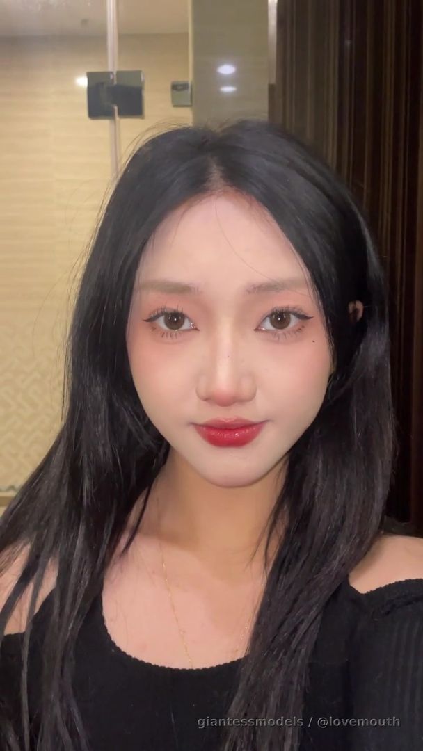 Girl shows her mouth and retches