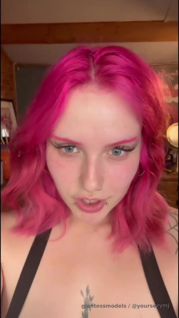 Beautiful British Giantess finds Tiny and teases him by licking him and showing inside her mouth and showing her belly at the end 😈